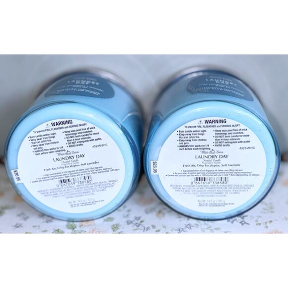 Lot of 2 Bath & Body Works Laundry Day Large 3-Wick Scented Candle 14.5oz - Picture 6 of 6